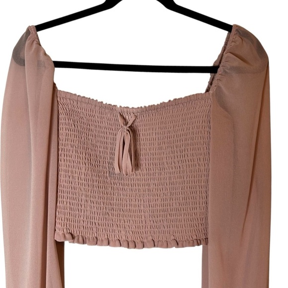 Aritzia Wilfred Saga Blouse- Smocked Square Neck Puff Sleeve Blouse- Size Medium - Picture 4 of 12